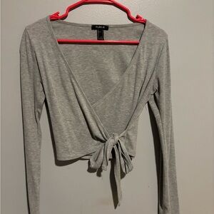 Gray Wrap Top for Women